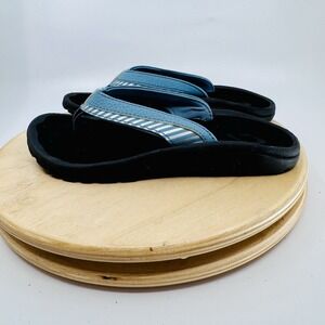 Olukai Ho'opio Flip Flop Sandals Blue girls boys Size 2 3 Comfort Beach Shoes